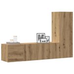 vidaXL Meubles TV muraux 3 Pièces chêne artisanal bois d'ingénierie