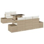 vidaXL Ensemble de canapé de jardin avec coussin 6 Pièces Beige  Crème