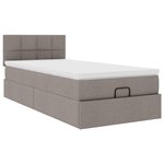 vidaXL Cadre de lit ottoman avec matelas taupe 90x190 cm tissu