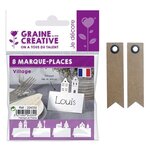 Marque places pour table de Noël Village + 20 étiquettes kraft Fanion