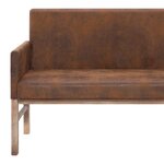 vidaXL Banc avec accoudoir 140 cm Marron Similicuir daim