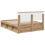 vidaXL Cadre de lit Chêne artisan 135 x 190 cm Pin massif