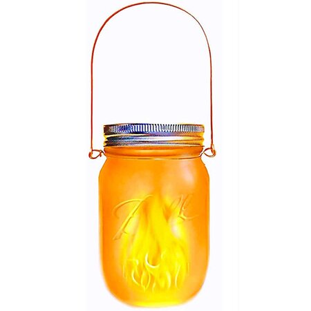 Lanterne décorative solaire jamy flame transparent verre h14cm