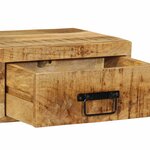 vidaXL Table de chevet murale bois de manguier massif brut