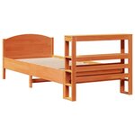 vidaXL Cadre de lit sans matelas cire marron 75x190 cm bois pin massif