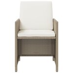 vidaXL Ensemble à manger de jardin et coussins 5 Pièces Poly rotin Beige