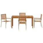 vidaXL Ensemble de salle à manger pour jardin 5 Pièces Beige Poly rotin