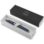 PARKER IM Stylo plume  bleu mat  plume moyenne  encre bleue  Coffret cadeau