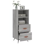 vidaXL Buffet Sonoma gris 34 5x34x90 cm Bois d'ingénierie