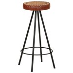 vidaXL Tabourets de bar lot de 4 cuir véritable