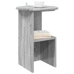 vidaXL Table d'appoint Sonoma gris Ø 39 5 x 55 cm Bois d'ingénierie