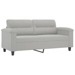 vidaXL Ensemble de canapés 3 Pièces coussins Gris clair Tissu microfibre