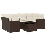 vidaXL Salon de jardin avec coussins 7 Pièces marron résine tressée