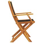 vidaXL Chaises de jardin pliantes lot de 6 noir bois d'acacia massif