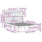 vidaXL Lit bibliothèque sans matelas 160x200 cm bois massif de pin