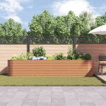 vidaXL Jardinière de jardin surélevée Effet bois Acier galvanisé