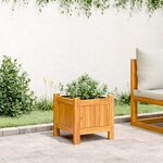 vidaXL Jardinière avec doublure 31x31x30 cm bois massif d'acacia