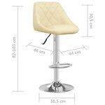 vidaXL Tabourets de bar lot de 2 crème similicuir