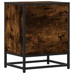 vidaXL Table de chevet chêne fumé 40x31x50 cm bois d'ingénierie métal