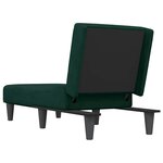 vidaXL Chaise longue vert foncé velours