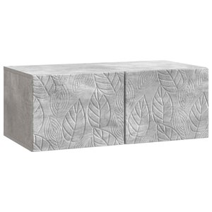 vidaXL Meuble TV mural 78 5 x 31 cm Gris béton Bois d'ingénierie