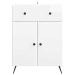vidaXL Buffet Blanc brillant 66 x 34 5 x 90 cm Bois d'ingénierie