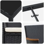 vidaXL Ensemble de jardin de 5 pièces en poly rotin noir