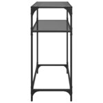 vidaXL Table console avec dessus en verre noir 80x35x81 cm acier