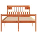 vidaXL Lit bibliothèque sans matelas cire marron 140x200 cm pin massif