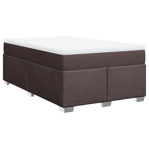 vidaXL Sommier à lattes de lit avec matelas Marron foncé 120x200 cm