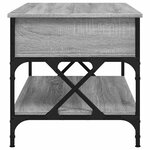 vidaXL Table basse sonoma gris 100x50x50 cm bois d'ingénierie et métal