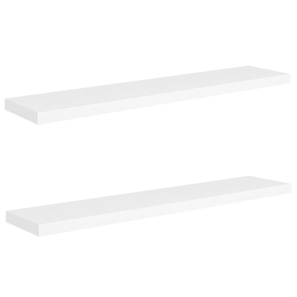vidaXL Étagères murales flottantes 2 Pièces blanc 120x23 5x3 8 cm MDF