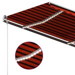 vidaXL Auvent manuel rétractable avec LED 400x350 cm Orange et marron