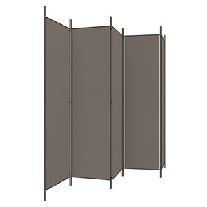 vidaXL Cloison de séparation 5 panneaux Anthracite 250x200 cm Tissu