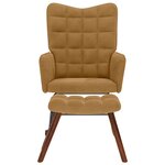 vidaXL Chaise à bascule avec repose-pied marron velours