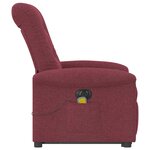 vidaXL Fauteuil inclinable de massage électrique Rouge bordeaux Tissu