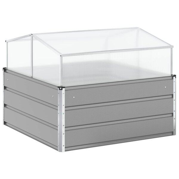 vidaXL Jardinière Gris clair 100 x 100 x 77 cm Acier galvanisé