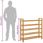 vidaXL Étagère à chaussures à 5 niveaux 100x27x100 cm Chêne massif