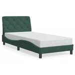 vidaXL Cadre de lit sans matelas vert foncé 90x200 cm velours
