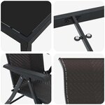 vidaXL Ensemble de salle à manger pour jardin 5 Pièces Noir café