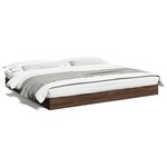 vidaXL Cadre de lit chêne marron 180x200 cm bois d'ingénierie
