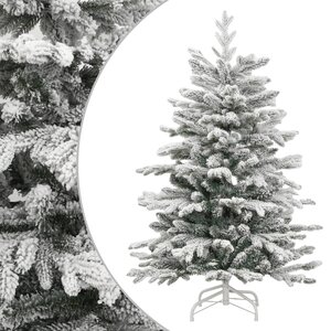 vidaXL Sapin de Noël artificiel à charnières avec neige floquée 240 cm