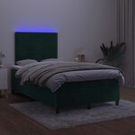 vidaXL Sommier à lattes de lit avec matelas LED vert foncé 120x190 cm
