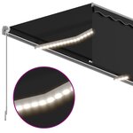 vidaXL Auvent manuel rétractable avec store et LED 4 5x3 m Anthracite