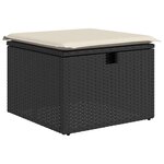vidaXL Salon de jardin avec coussins 2 Pièces noir résine tressée acacia
