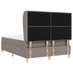 vidaXL Lit à ressorts avec matelas gris foncé 90x190 cm Taupe tissu