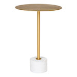 Table d'appoint en laiton et marbre Ø 41 x 58 cm