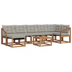vidaXL Ensemble de canapés d'extérieur 8 pc Gris Naturel et Clair
