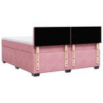 vidaXL Sommier à lattes de lit avec matelas Rose 180x200 cm Velours