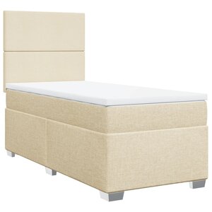 vidaXL Sommier à lattes de lit avec matelas Crème 80x200 cm Tissu